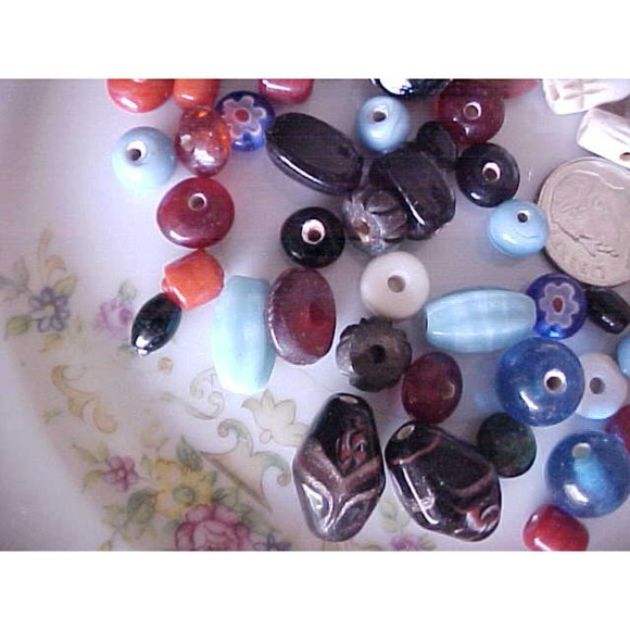 Macrame Craft Large Hole Handmade Lampwork Glass DIY Jewelry Making Supplies - Picture 4 of 5